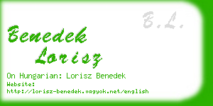 benedek lorisz business card